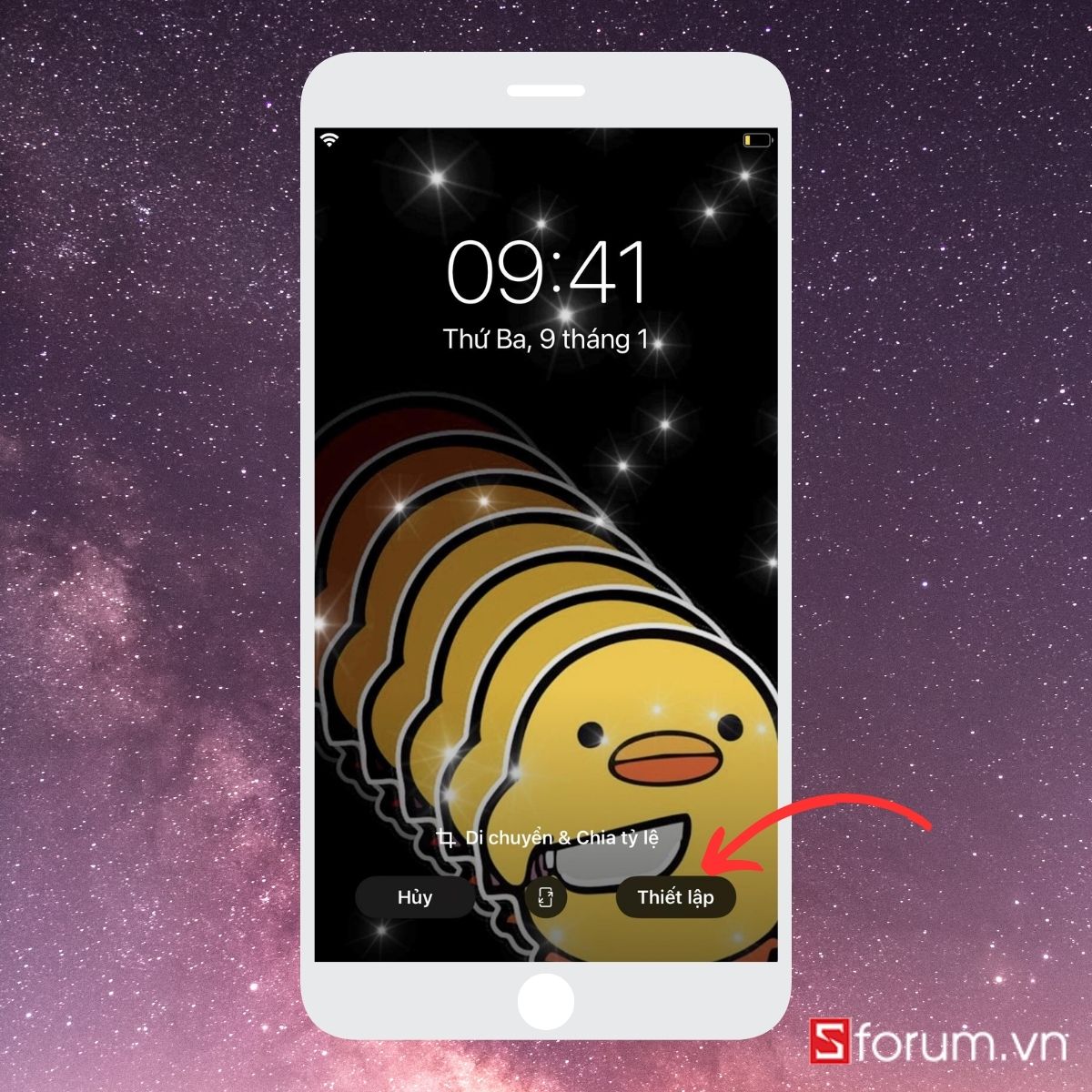 Cách tạo hình nền sticker iPhone lấp lánh- Bước 6 