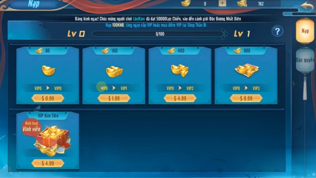 Cách nạp Trảm Tiên Quyết trực tiếp trong game bước 3