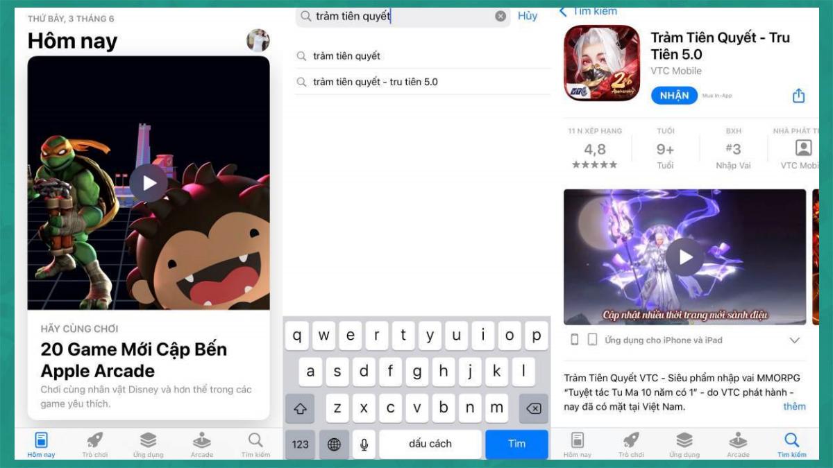 Cách tải Trảm Tiên Quyết trên điện thoại iOS
