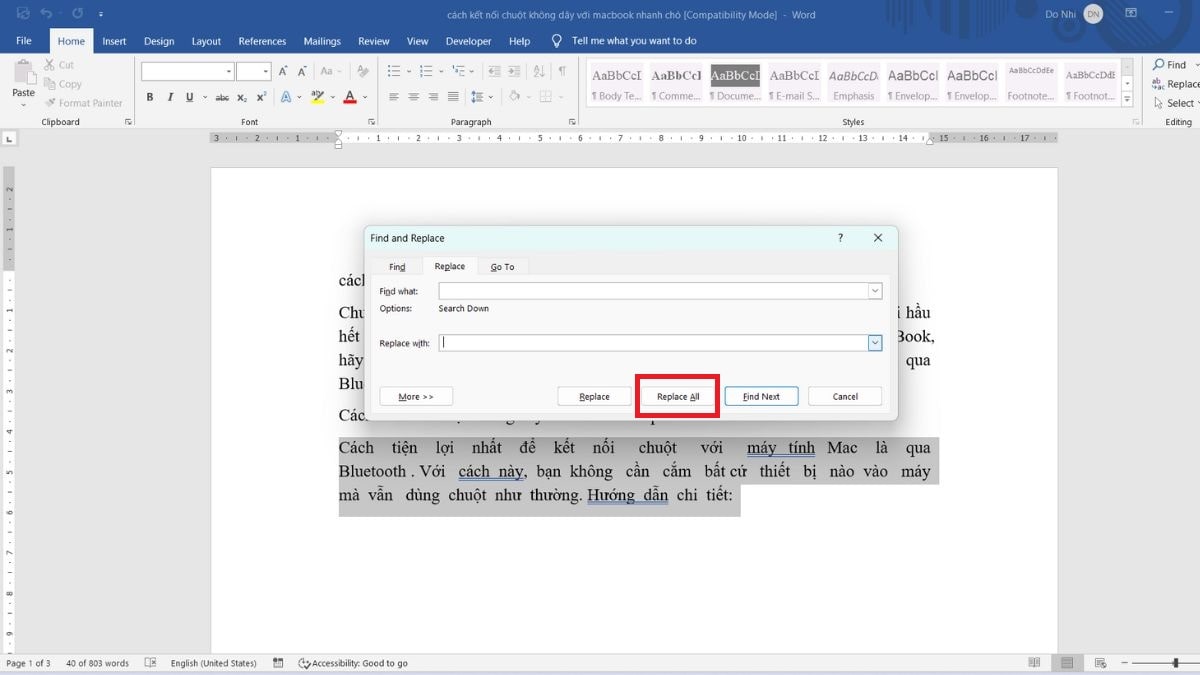 Bước 3: Cách xóa khoảng trắng trong bảng Word khi copy một nốt nhạc