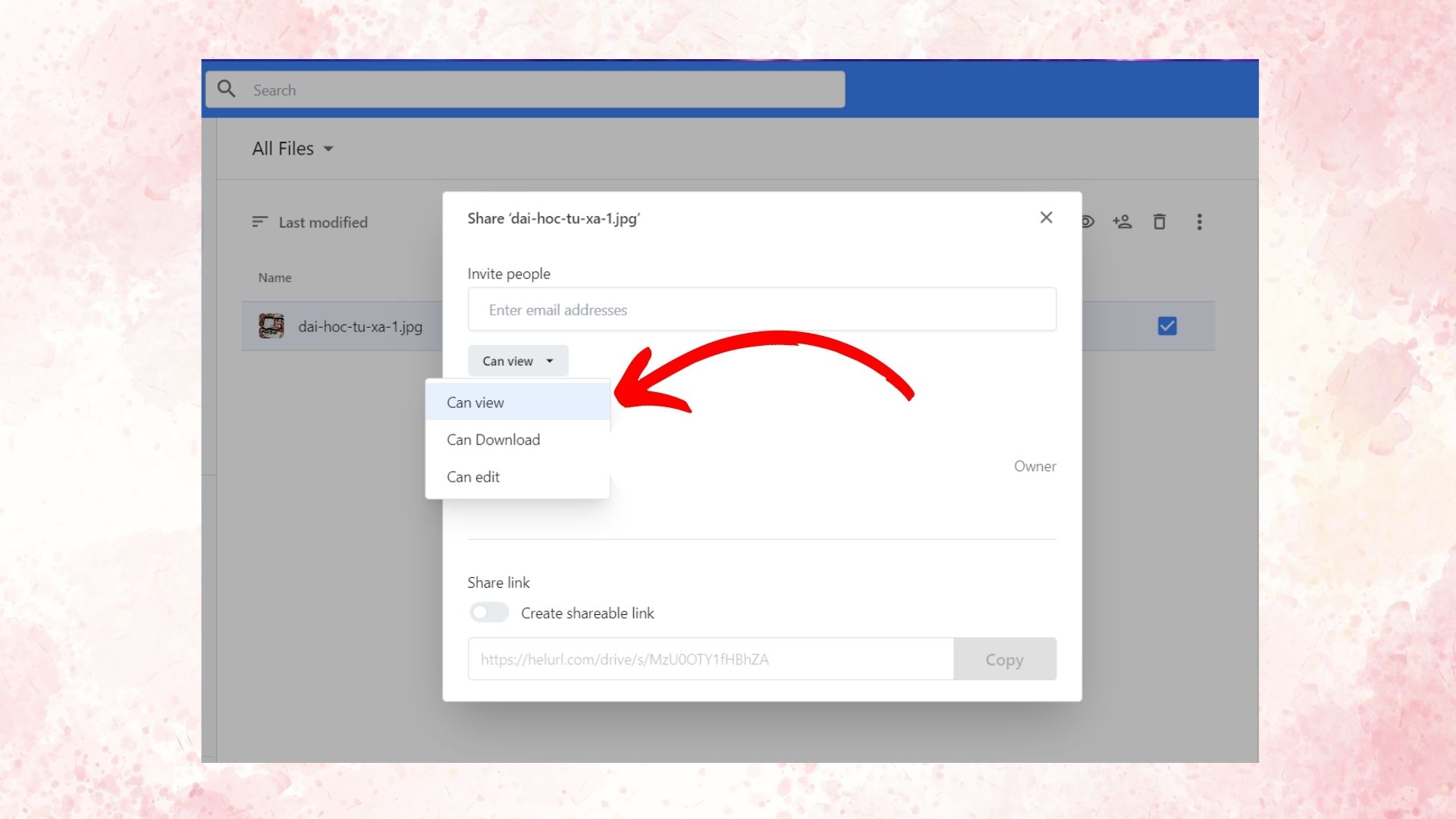Cách share files với người khác - 2