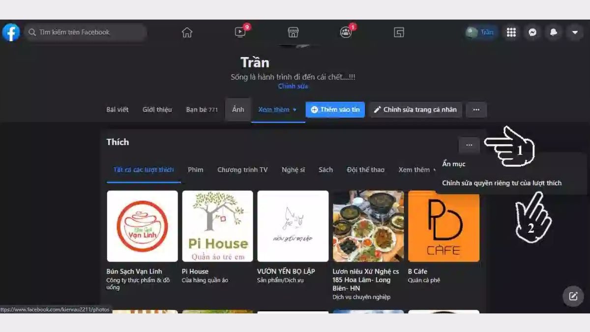 Hướng dẫn nhanh cách ẩn like trên Facebook cá nhân bằng máy tính 
