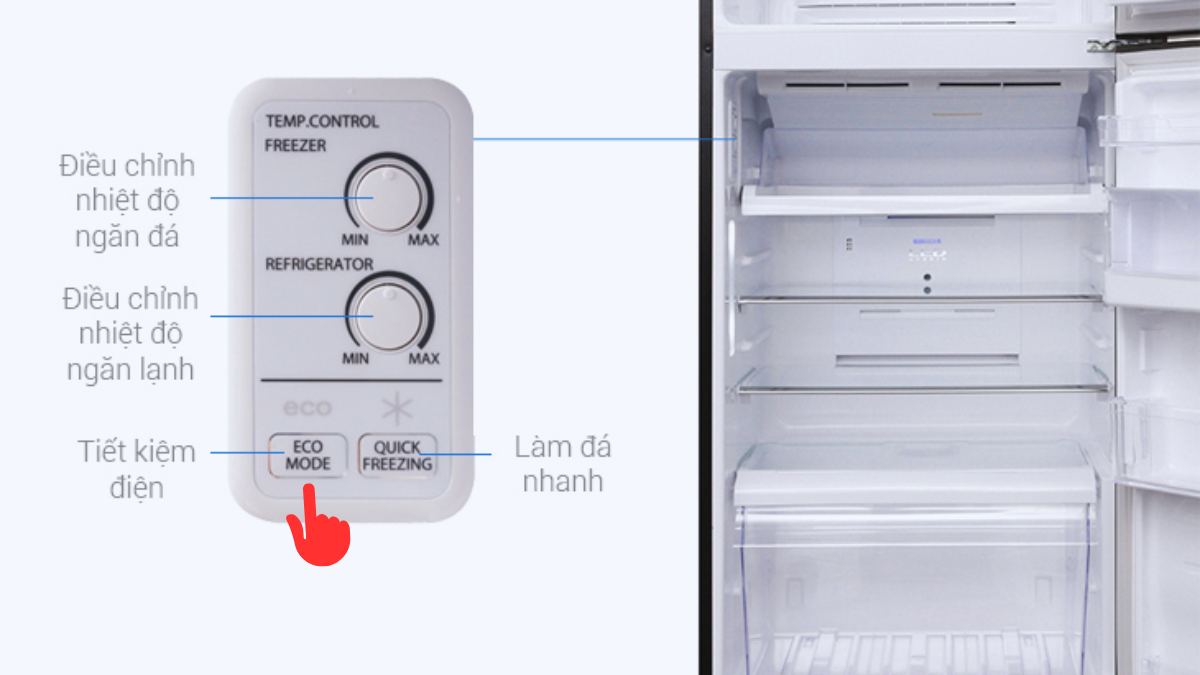 Cách chỉnh nhiệt độ tủ lạnh Toshiba chế độ tiết kiệm điện phù hợp