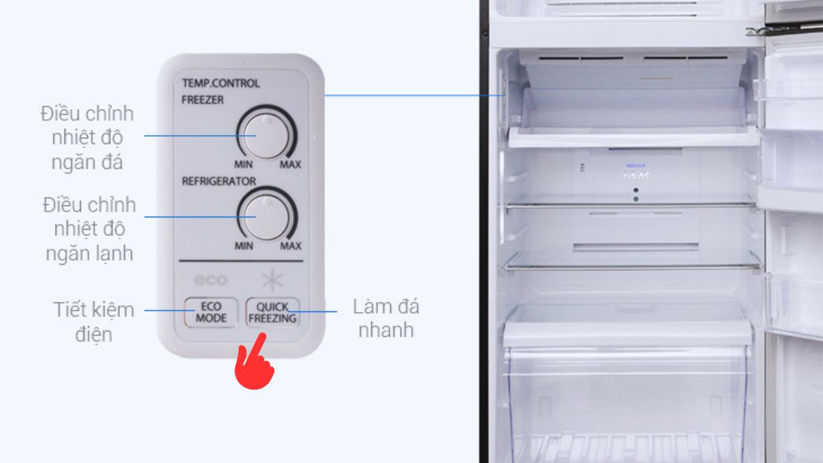 Cách chỉnh nhiệt độ tủ lạnh Toshiba làm đông nhanh phù hợp