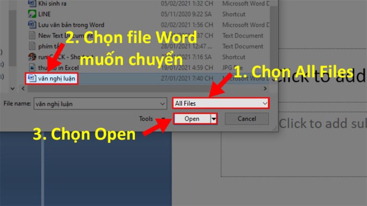 Cách chuyển Word sang Powerpoint bước 2