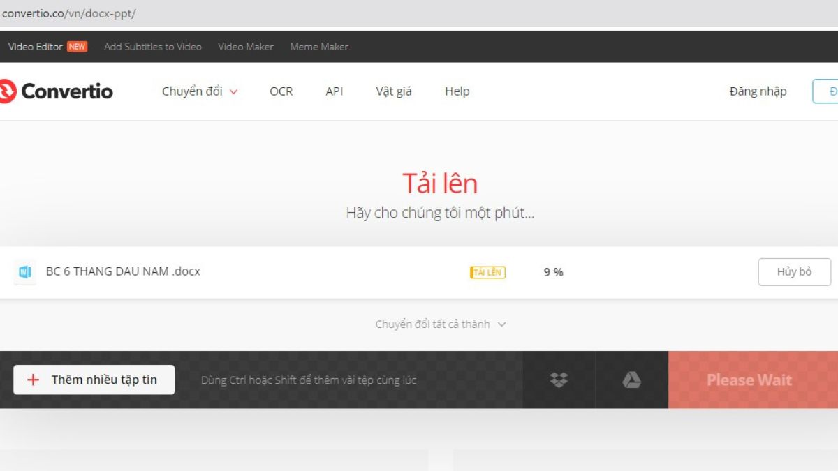 Cách chuyển Word sang Powerpoint online bằng Website Convertio bước 4