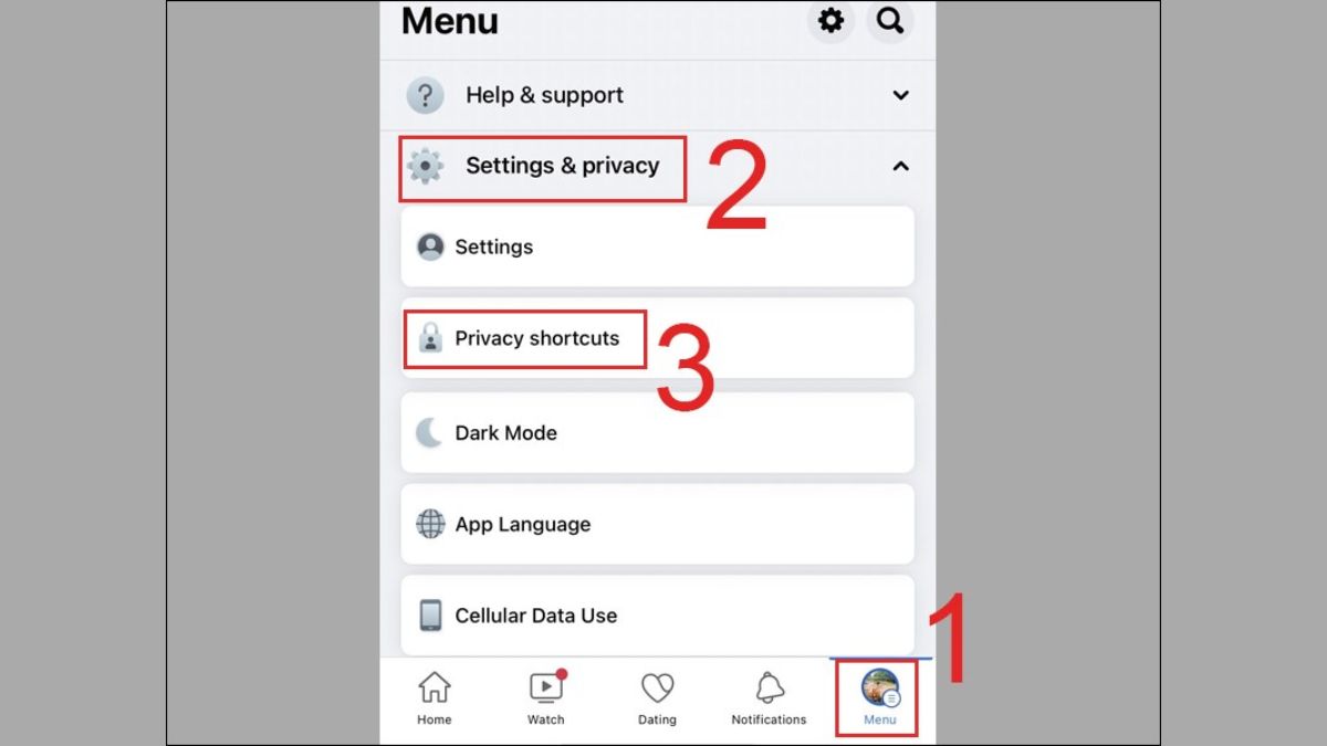 Cách để biết ai vào Facebook trên điện thoại iPhone bước 1
