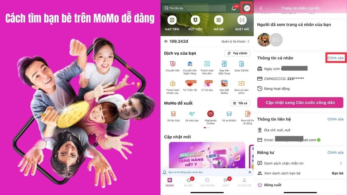 Cách tìm bạn bè trên MoMo dễ dàng