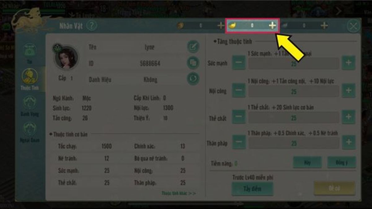 Cách nạp Kiếm Thế Origin trực tiếp trên game bước 2