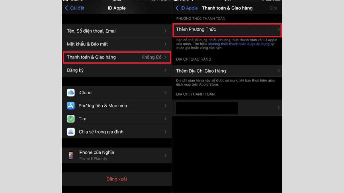 Bước 2: Cách nạp tiền vào AppStore bằng thẻ Visa/Master Card