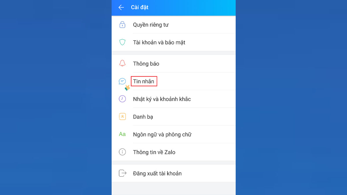 Cách sao lưu tin nhắn Zalo trên điện thoại Android bước 1