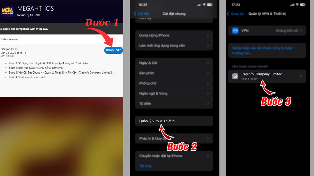 Cách tải Mega Huyền Thoại trên iOS