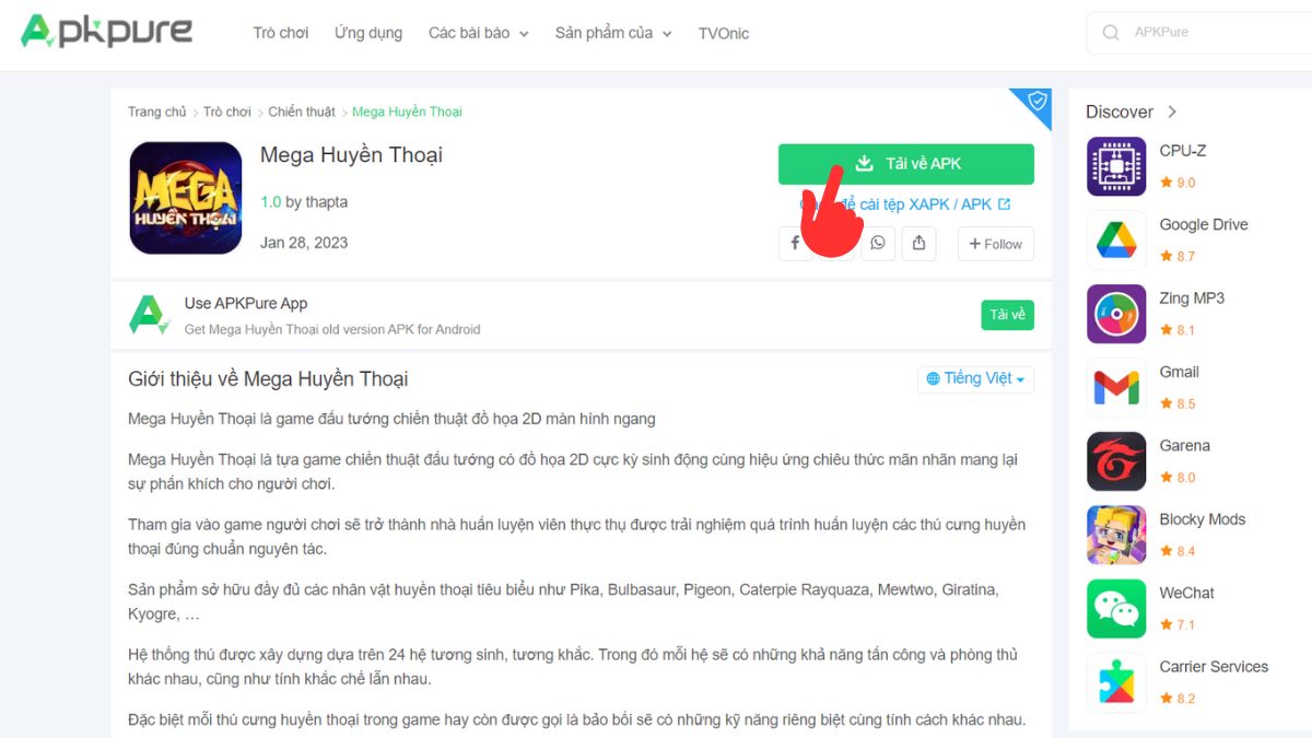 Cách tải Mega Huyền Thoại trên PC bước 1 