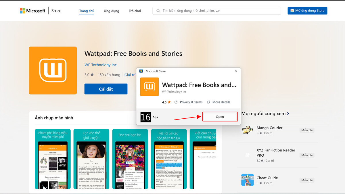 Hướng dẫn cách tải Wattpad trên máy tính bước 3