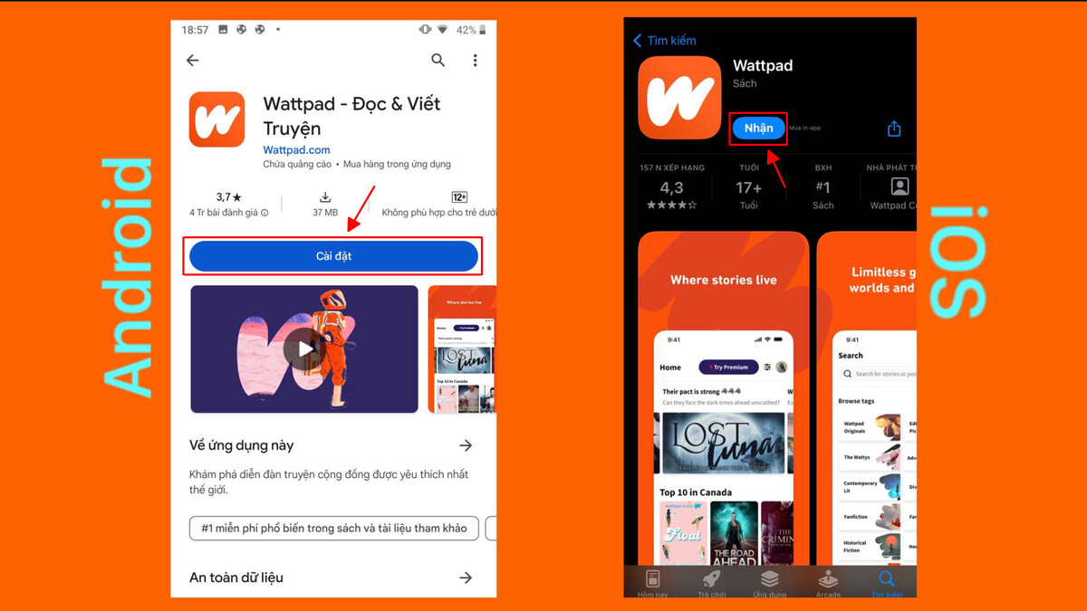 Cách tải Wattpad về điện thoại miễn phí bước 2