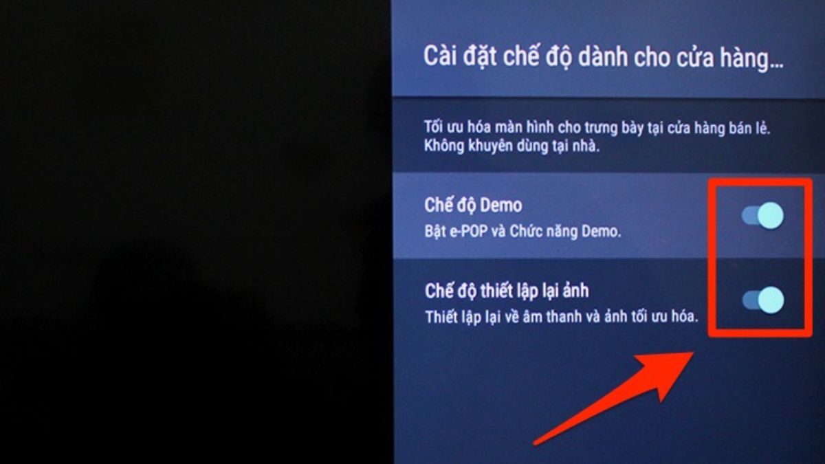 Cách tắt chế độ demo trên Tivi Sony 4