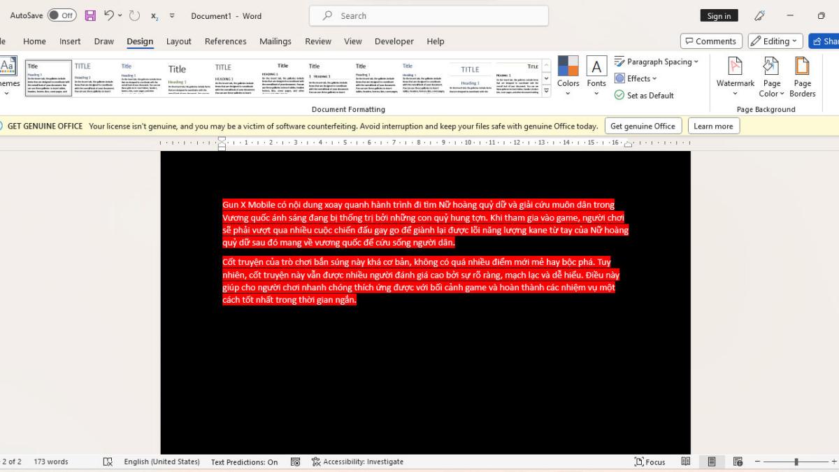 Hướng dẫn cách xóa Background, xoá màu nền trong Word bước 1