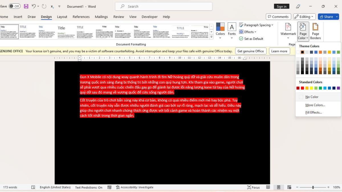 Hướng dẫn cách xóa Background, xoá màu nền trong Word bước 2