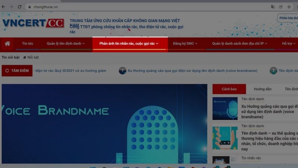 Bấm phản ánh để chặn cuộc gọi rác thông qua website VNCERT