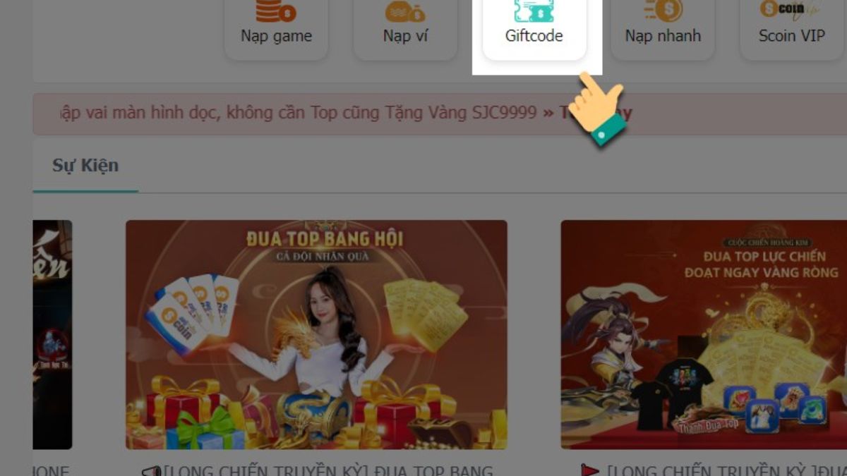 Cách nhập code Long Chiến Truyền Kỳ bước 2