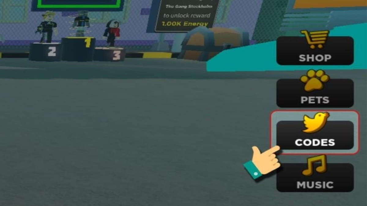 Hướng dẫn cách nhập code Strongman Simulator bước 1