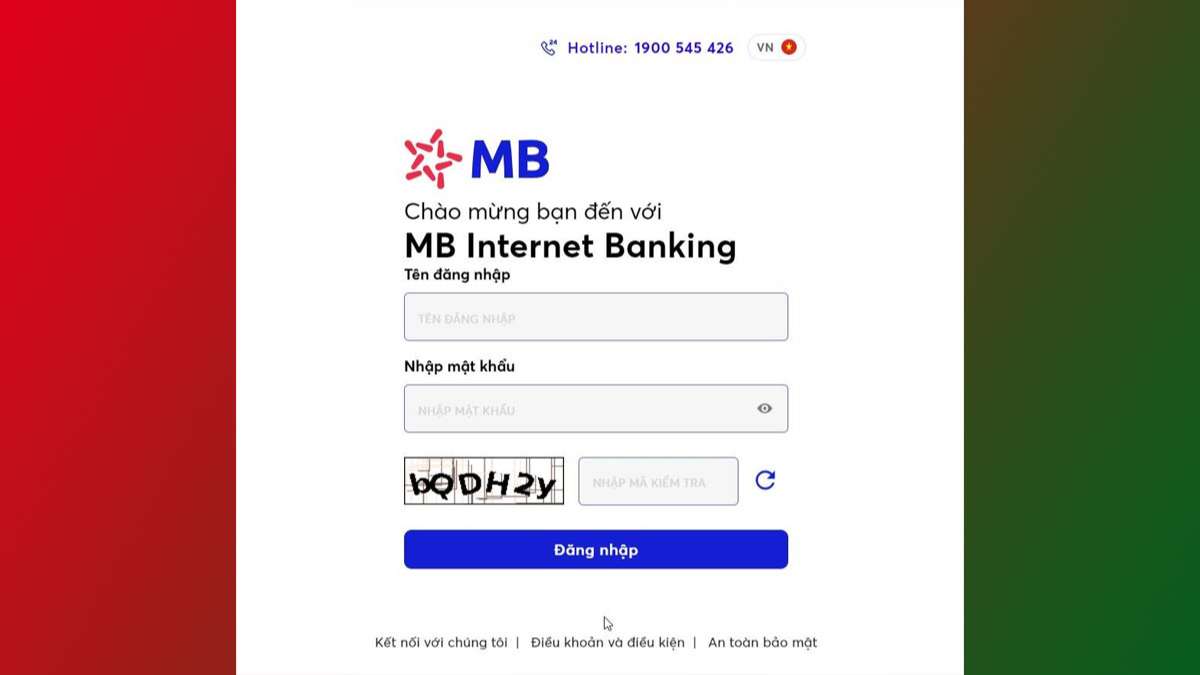 Đăng nhập MB Bank bằng Internet Banking bước 3