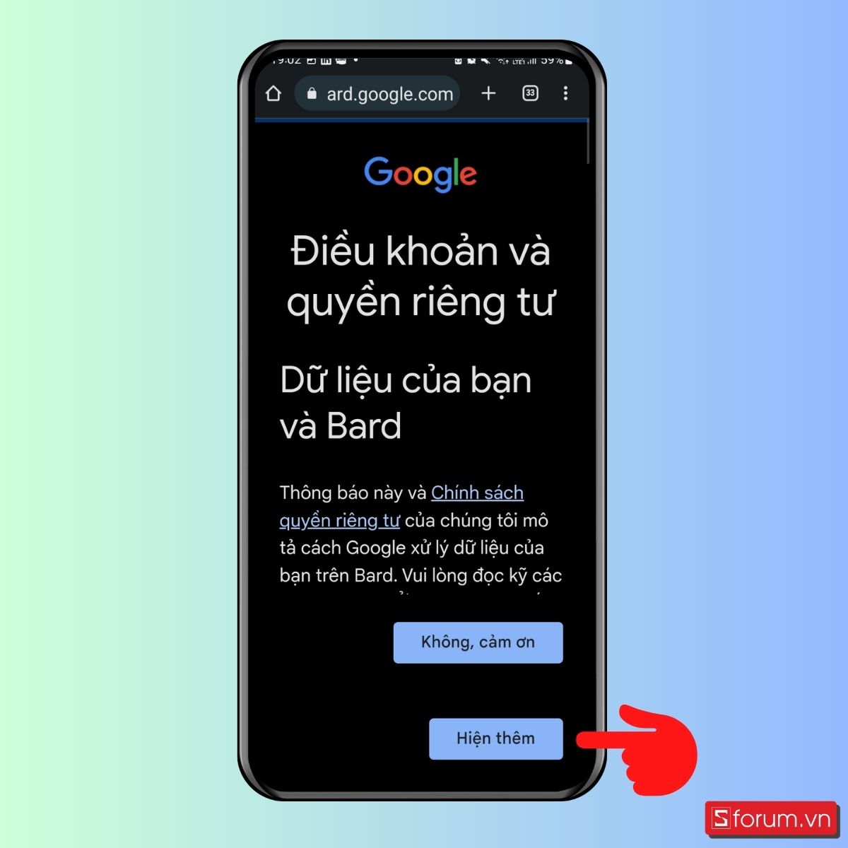 Cách sử dụng Google Bard tiếng Việt - bước 2