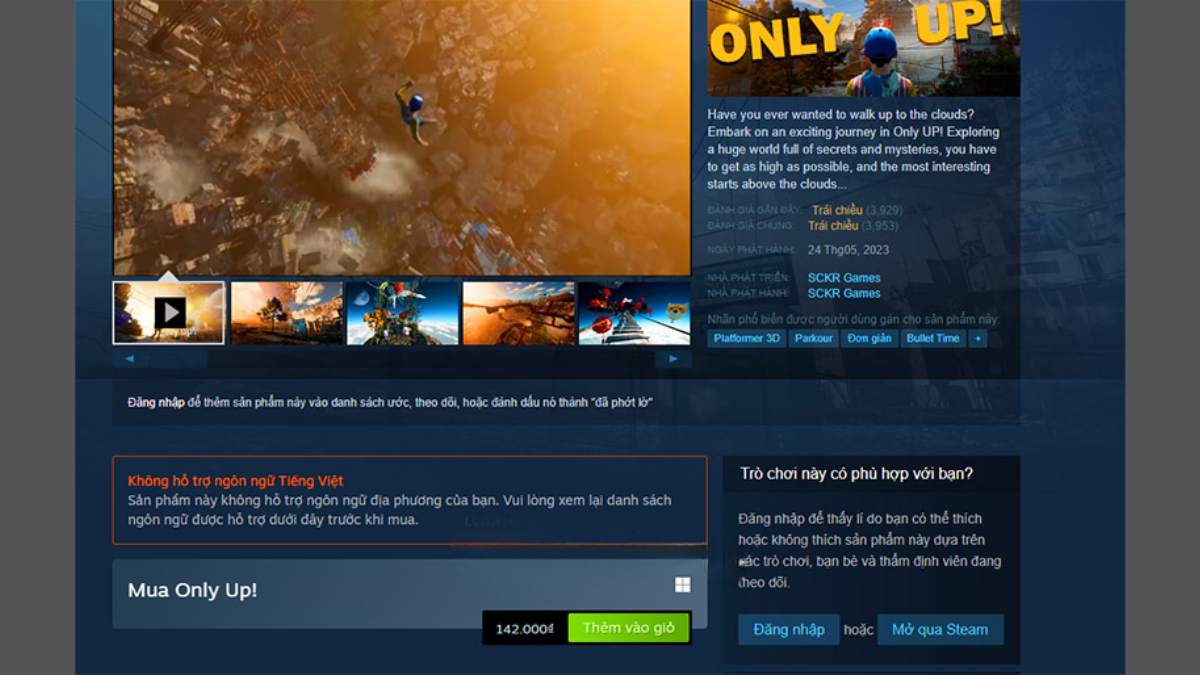 Cách tải Only Up trên máy tính bằng Steam