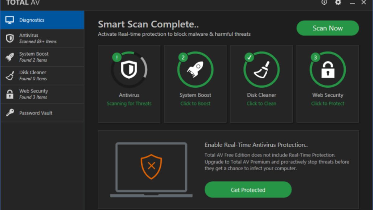 Phần mềm diệt Virus miễn phí TotalAV AntiVirus