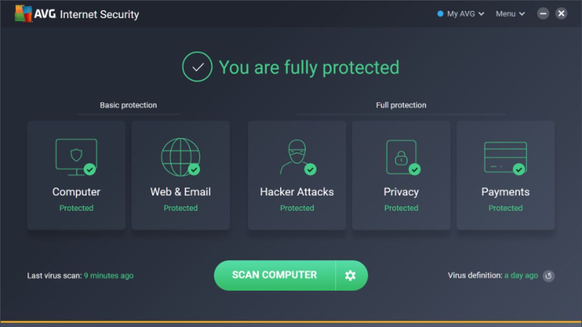 Phần mềm diệt Virus miễn phí AVG Internet Security