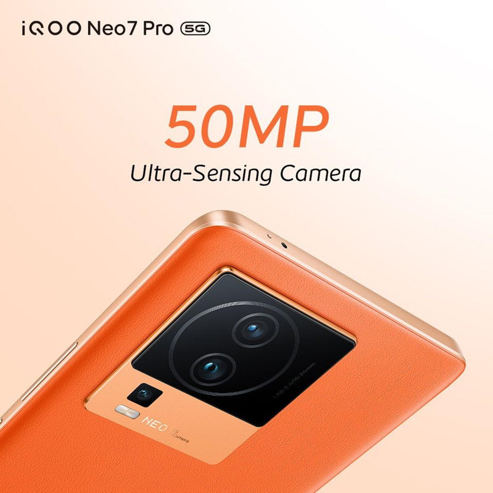 iQOO Neo 7 Pro có camera 50MP chất lượng