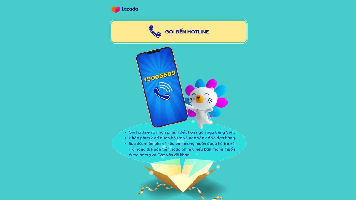 Cách liên hệ tổng đài Lazada qua ứng dụng bằng hotline