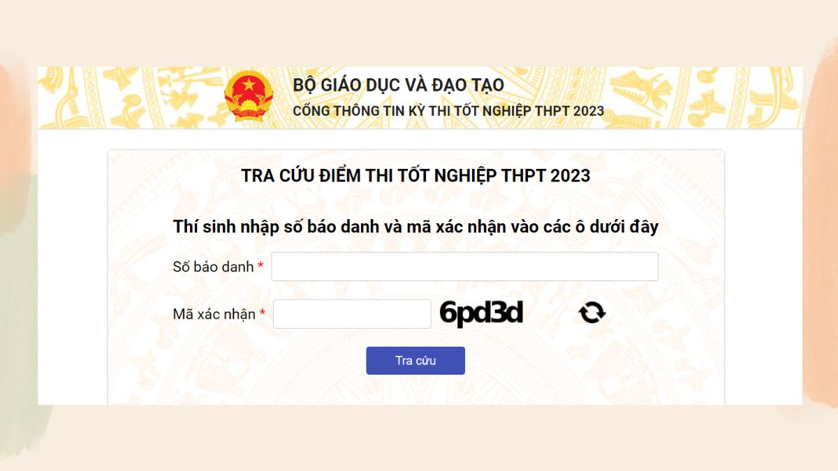 Cách tra cứu điểm thi tại website quản lý kỳ thi THPT Quốc gia 2023 - bước 2