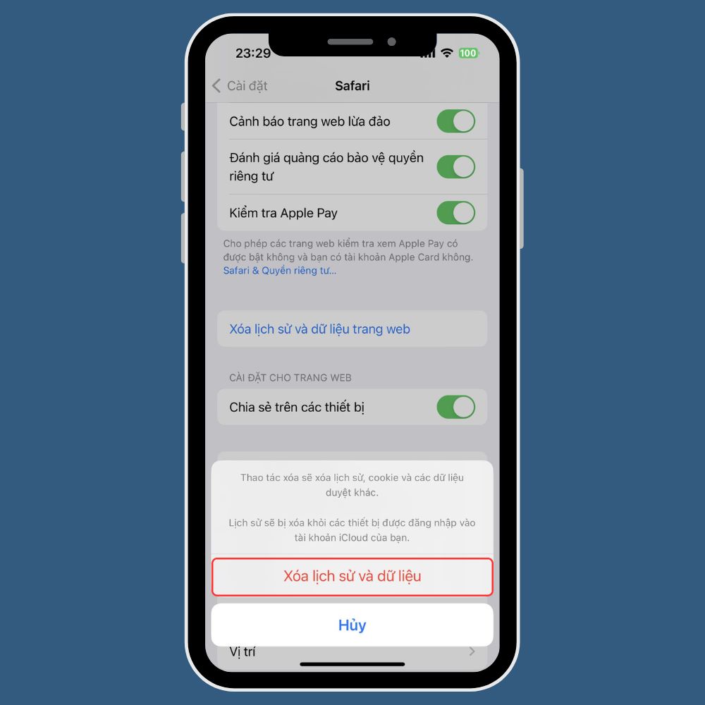 Xóa lịch sử và bộ nhớ cache trên Safari để giải phóng dữ liệu hệ thống trên iPhone - Hình 1