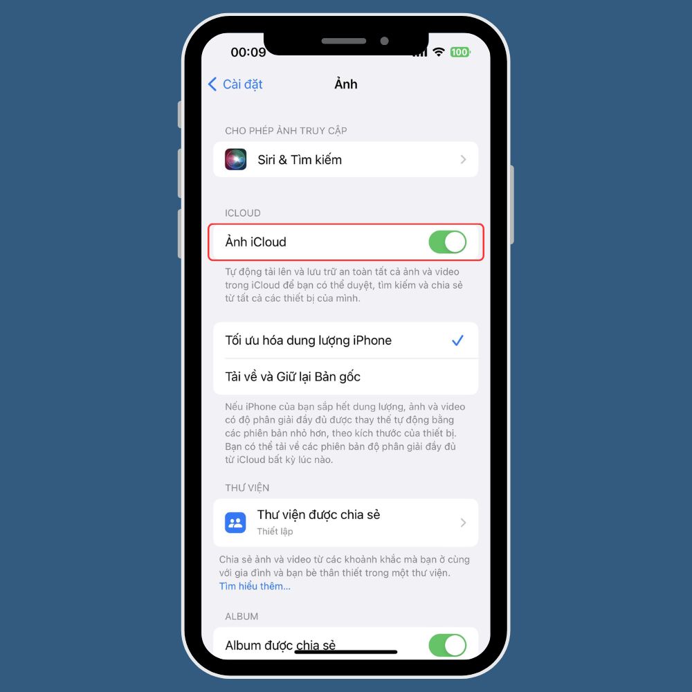 Xóa bớt hình ảnh trong Thư viện và lưu trữ ảnh trên iCloud - Hình 2