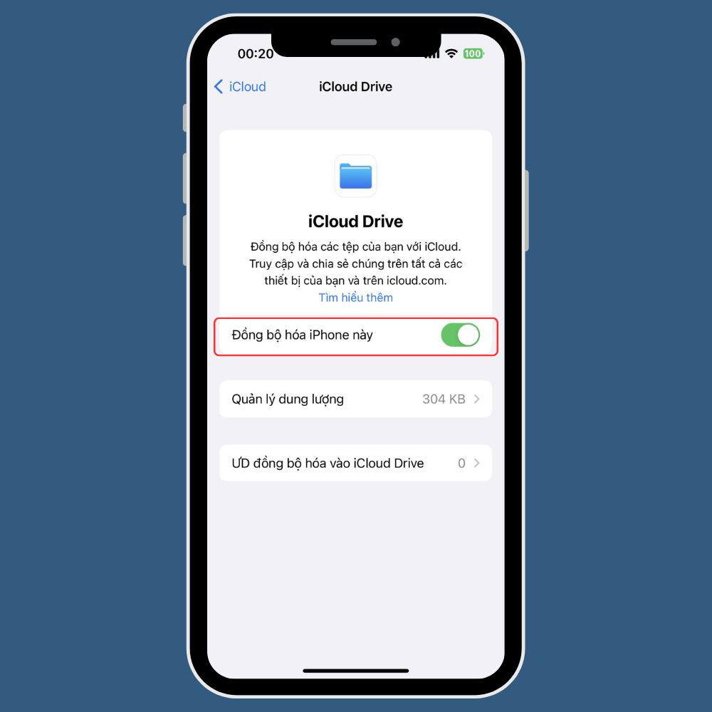 Vô hiệu hóa iCloud Drive