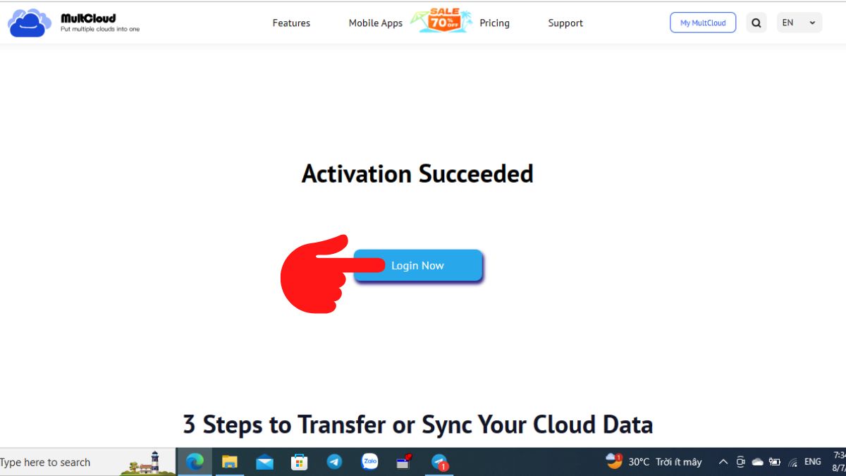Cách sở hữu 500GB data traffic MultCloud lưu trữ dữ liệu miễn phí - Bước 5