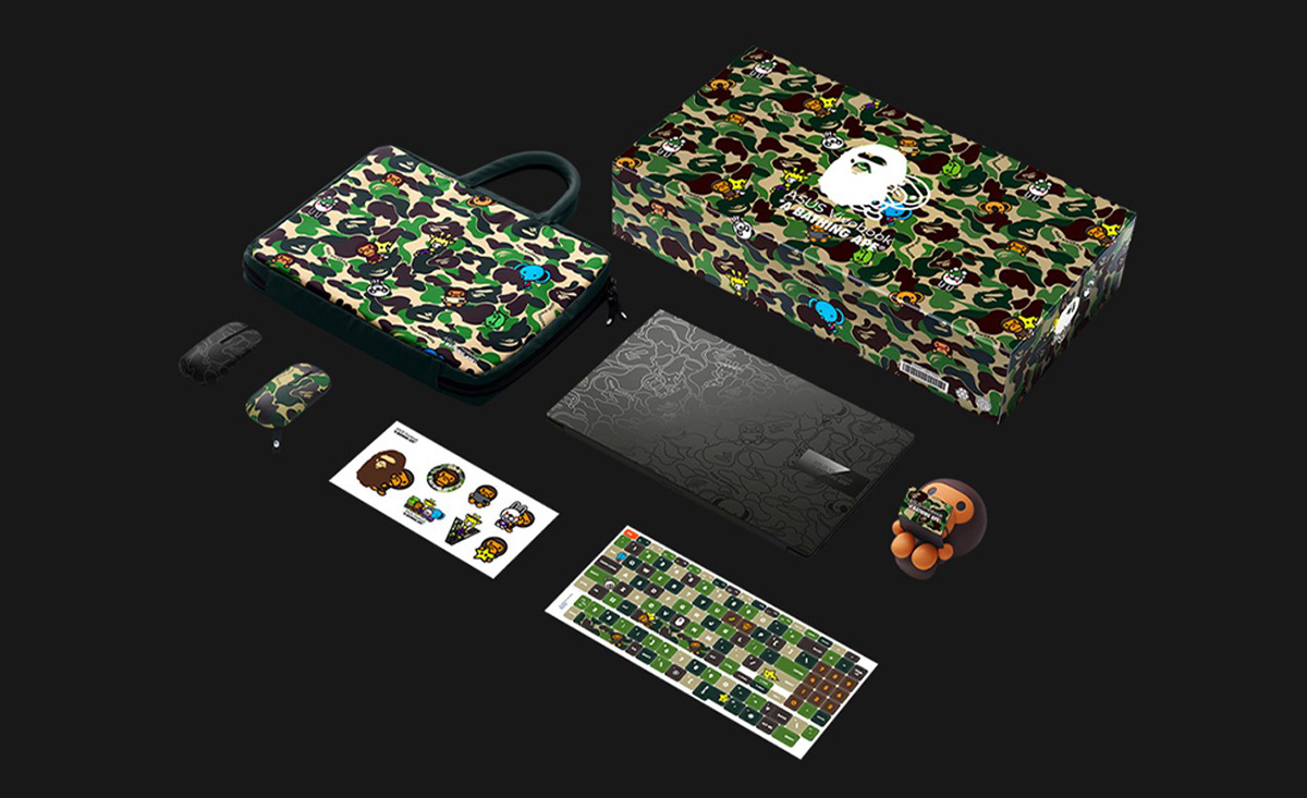 Toàn bộ phụ kiện bên trong chiếc hộp đặc biệt của BAPE® Edition