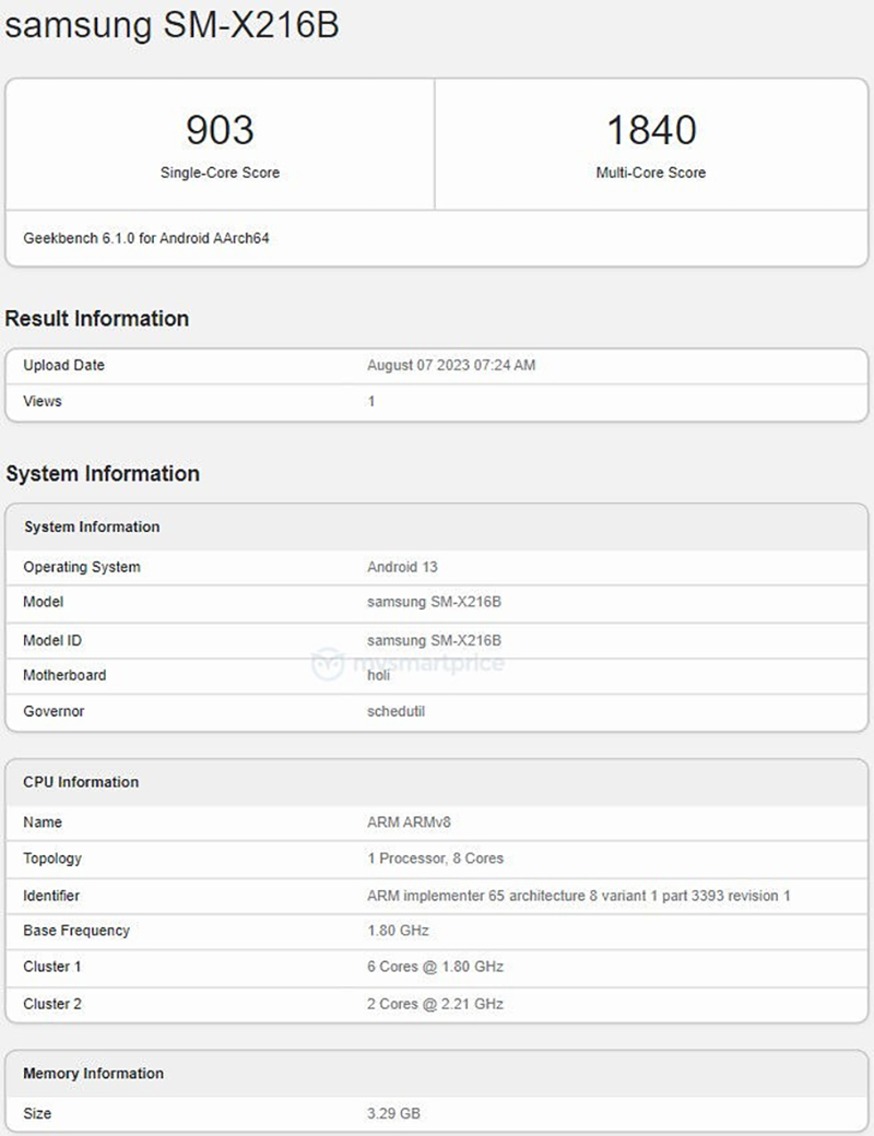 Galaxy Tab S9+ xuất hiện trên Geekbench