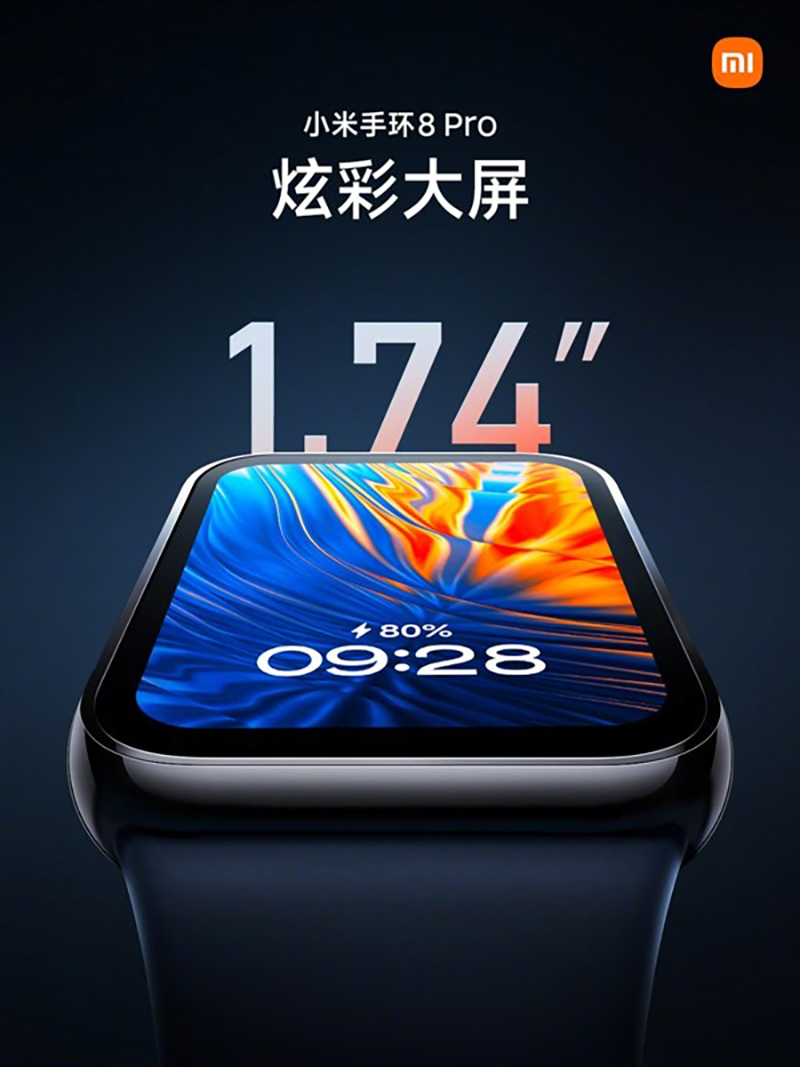 Xiaomi Band 8 Pro có màn hình lớn 1.74 inch
