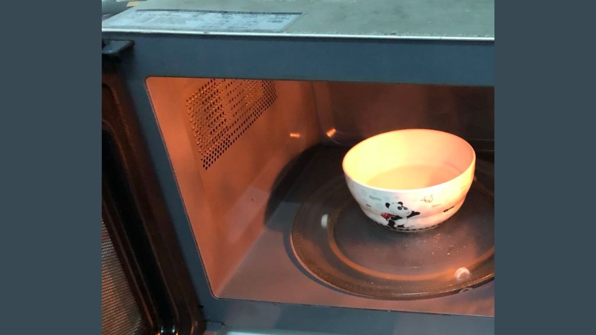 Việc dùng đồ bát sứ được sử dụng ở lò vi sóng để hâm nóng đồ ăn một cách an toàn