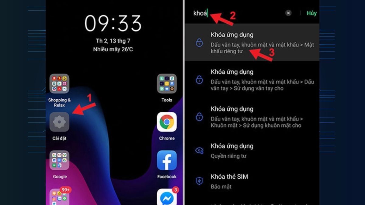 Cách ẩn ứng dụng trên điện thoại OPPO bước 1