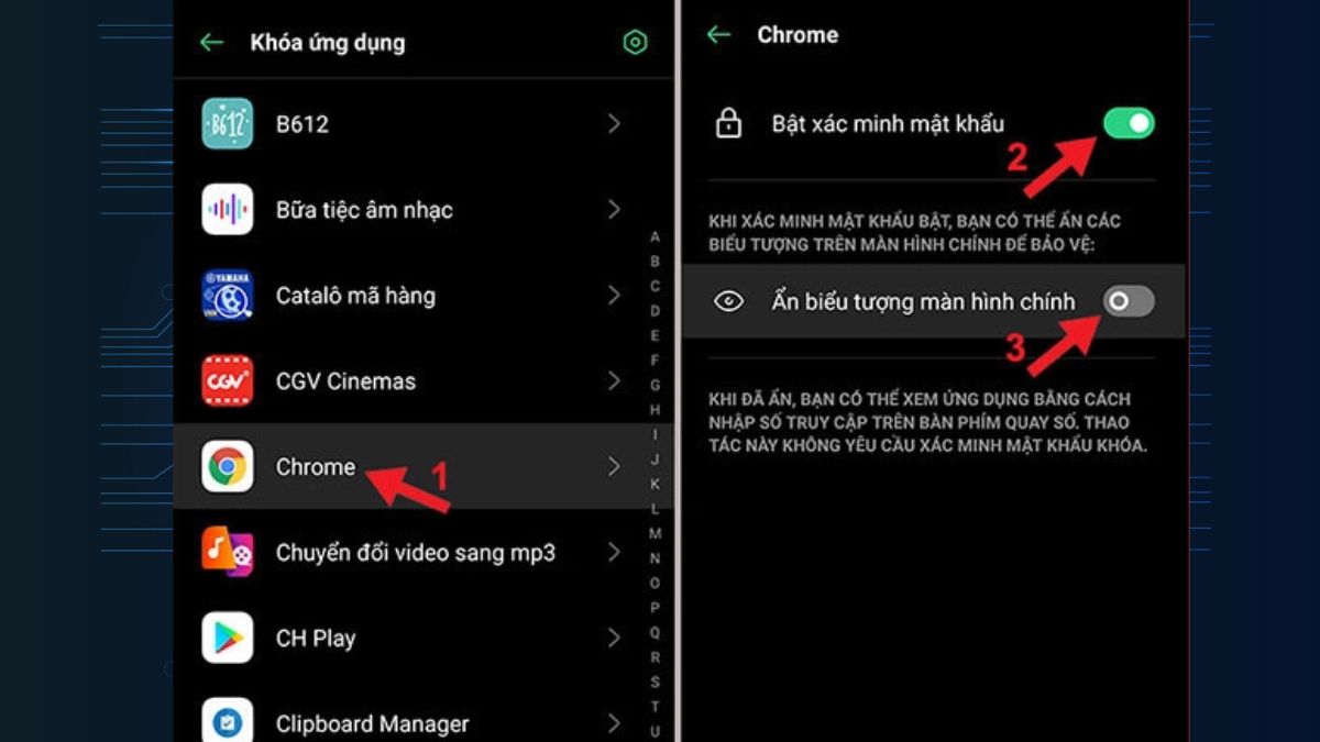 Cách ẩn ứng dụng trên điện thoại OPPO bước 2
