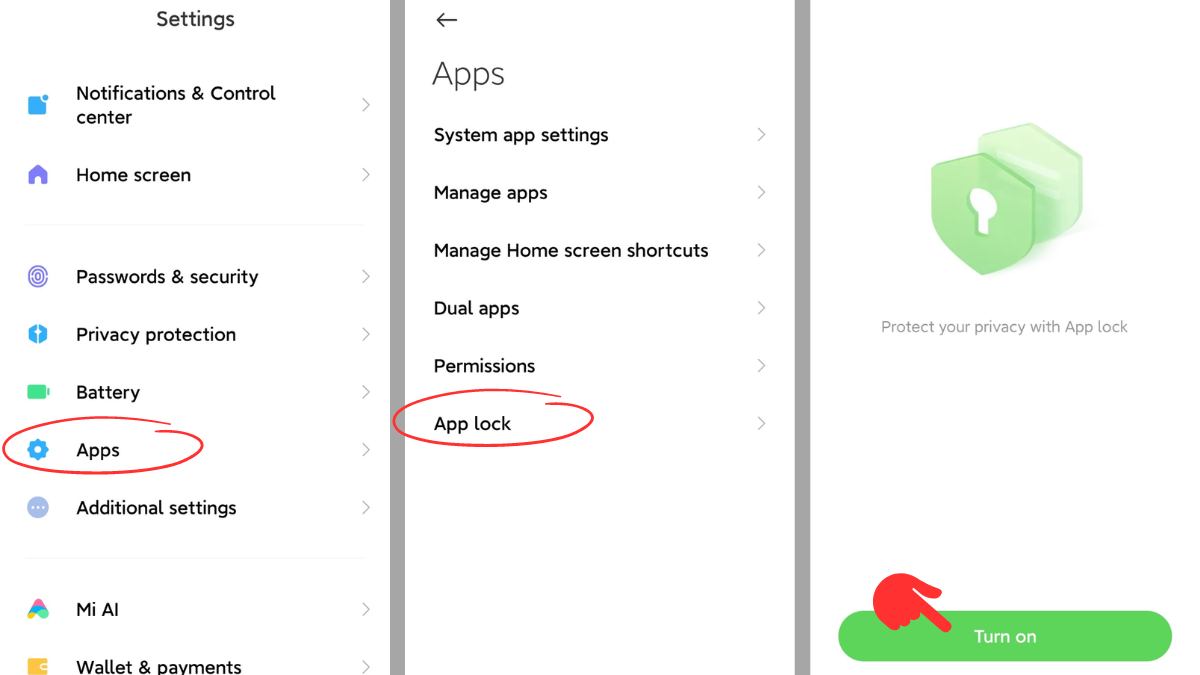 cách Ẩn ứng dụng trên điện thoại Xiaomi MIUI 12 trở lên bước 1