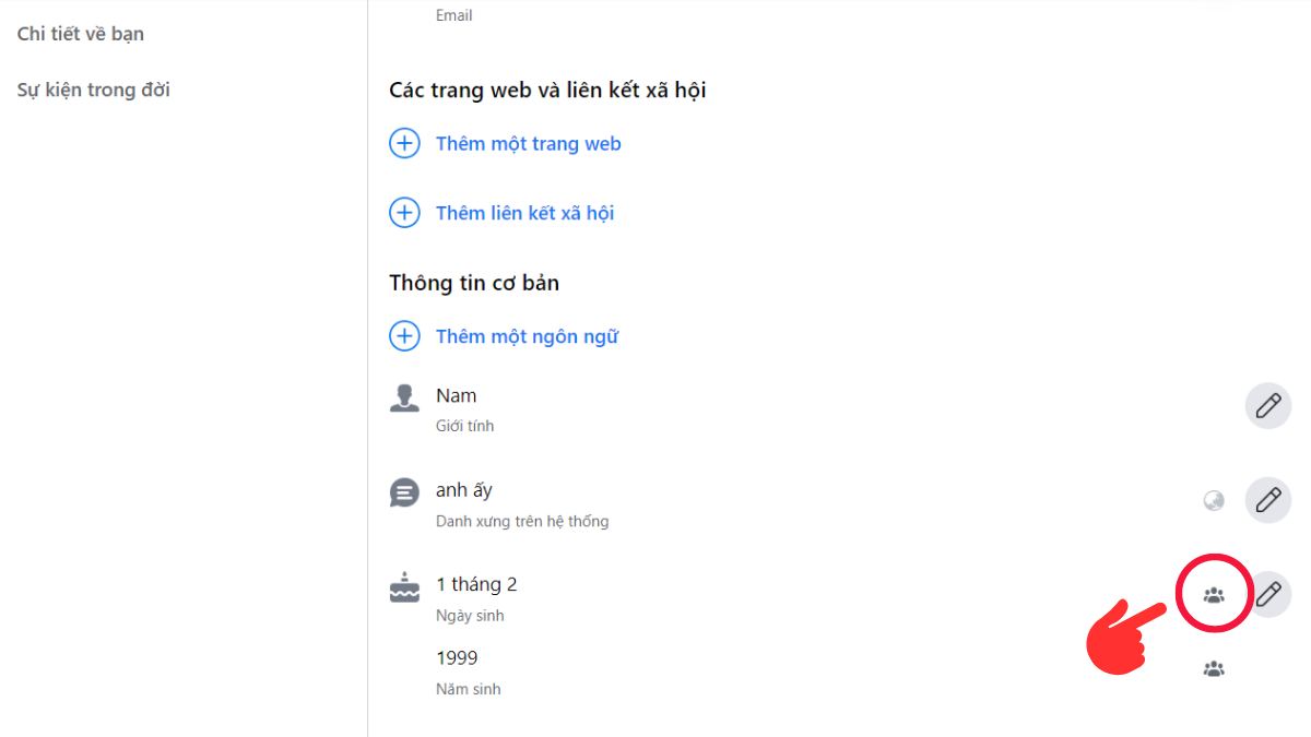 Câu hỏi thường gặp về cách đổi ngày sinh trên Facebook bước 3