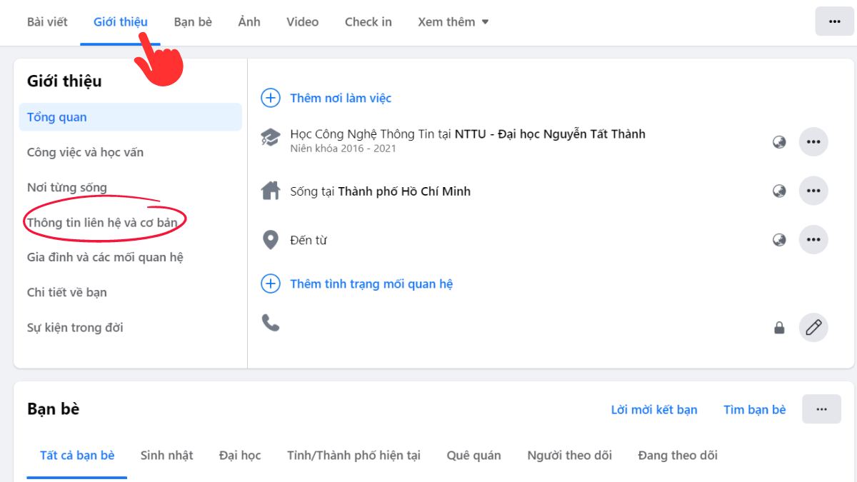 Cách đổi ngày sinh trên facebook trên máy tính bước 2