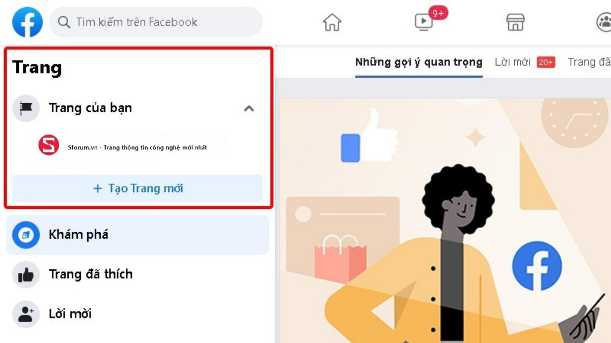 Cách đổi tên trang Fanpage Facebook trên máy tính bước 1