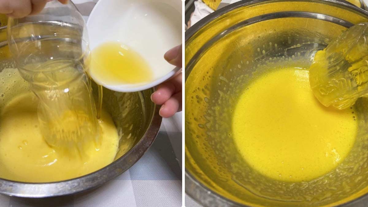 Cách làm bánh bông lan hấp xốp mịn bằng nồi cơm điện bước 1