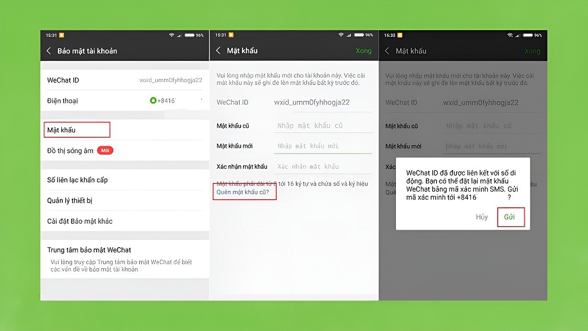 Bước 2: Cách lấy lại mật khẩu Wechat bằng ID