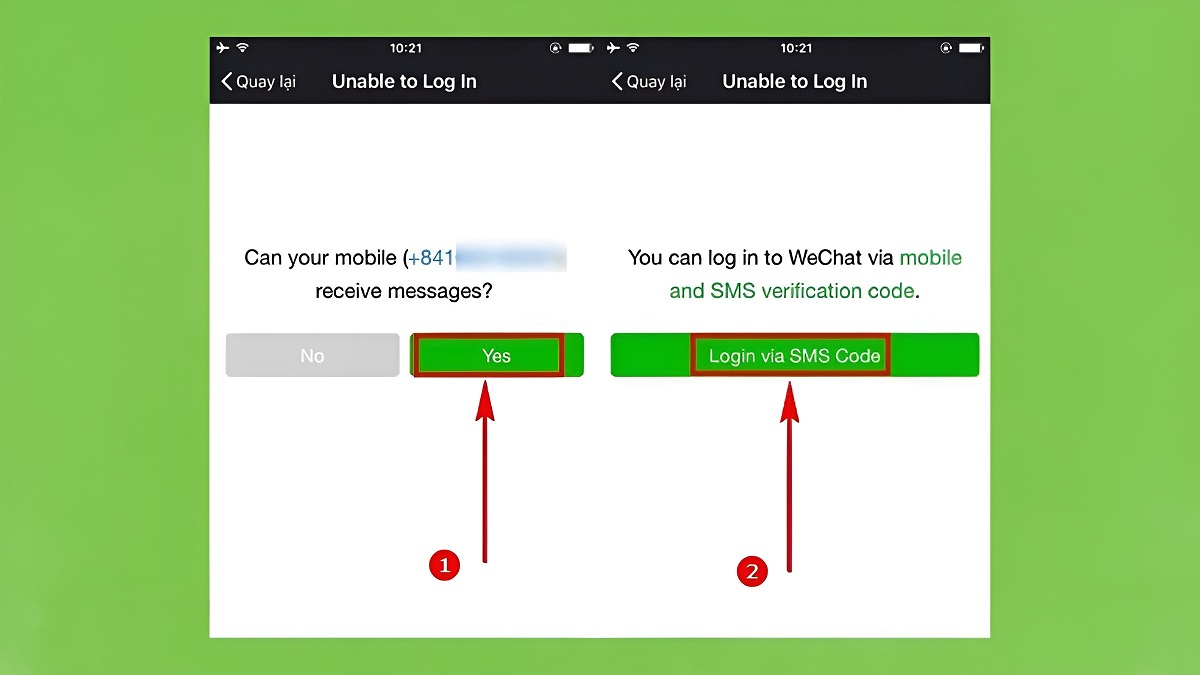 Bước 2: Cách lấy lại mật khẩu WeChat bằng số điện thoại